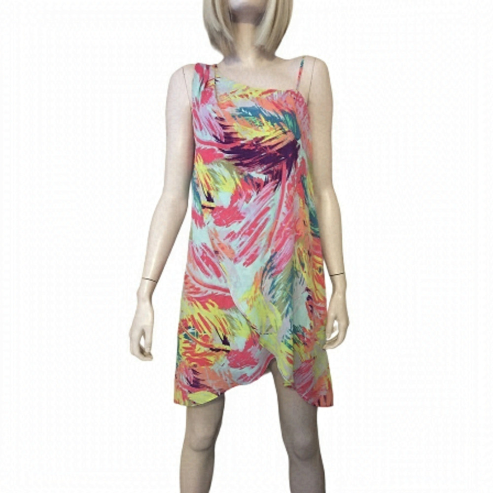 BCBG MaxAzria Alyssa Dress Draped One Shoulder Shift